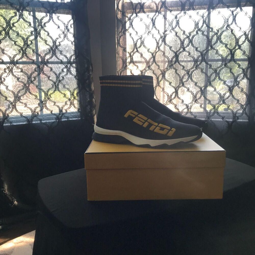 Fendi Women's Black and Yellow Footwear